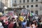 Protest of teachers against social security reform. Sao Paulo, Brazil.