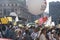 Protest of teachers against social security reform. Sao Paulo, Brazil.