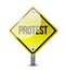 Protest yellow sign illustration design