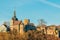 Protestant church and castle ruins in Wetter an der Ruhr above the Harkortsee