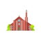 Protestant church, Christian temple building icon