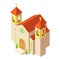 Protestant church icon, isometric style