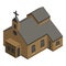 Protestant church icon, isometric style