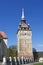 Protestant church tower, built in the Gothic style