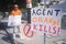 Protester against agent orange chemicals