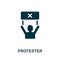 Protester icon. Monochrome simple element from civil rights collection. Creative Protester icon for web design