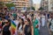 Protesters celebrating LGBT Gay Pride in Valencia