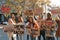 Protesters demonstrating different anti racism slogans outdoors. People holding signs with phrases