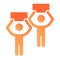 Protesters flat icon. People with banners color icons in trendy flat style. Strike gradient style design, designed for