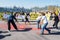 Protesters in front of Spanish Ship Juan Carlos I