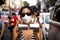 Protesters protest against President Jair Bolsonaro\'s government through the streets of downtown Salvador, Bahia.