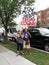 Protesters With Sign at the National Cathedral