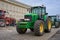 Protesting farmers on tractors block traffic on streets of Polish city