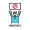 Protests icon concept, politics collection