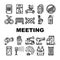 Protests Meeting Event Collection Icons Set Vector