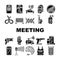 Protests Meeting Event Collection Icons Set Vector