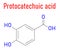 Protocatechuic acid PCA green tea antioxidant molecule. Skeletal formula.