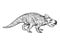 Protoceratops dinosaur engraving vector