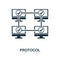 Protocol icon. Monochrome style design from blockchain icon collection. UI and UX. Pixel perfect protocol icon. For web