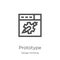 prototype icon vector from design thinking collection. Thin line prototype outline icon vector illustration. Outline, thin line