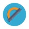 protractor colored in blue badge icon. Element of school icon for mobile concept and web apps. Detailed protractor icon can be use