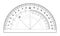 Protractor isolated on white background. Vector template of an instrument for measuring the magnitude of angles. Degree