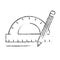 protractor pencil graphic design tools