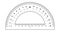 Protractor ruler isolated on the white background. Vector template of degree measuring scale of angles.