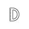 Protractor ruler line icon