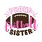 Proud Football Sister -  text and american football, ball.