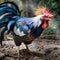 Proud French Rooster in Blue, White, and Red