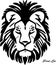 Proud male lion Proud lion face black and white illustration