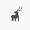 Proud mature antler deer simple and flat icon logo