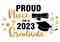 Proud Niece of a 2023 Graduate . Trendy calligraphy inscription with black hat