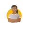 Proud, overproud black woman, flat gradient vector icon