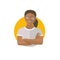 Proud, overproud black woman, flat vector icon