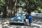 Proud owner of classical car in Havana, Cuba