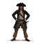 Proud Swashbuckling Pirate Isolated Background