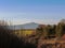 Provancal countryside landscape at sunset time in winter, Vaucluse, Provence, Southern France