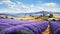 Provencal Splendor: Enchanting Painting of Endless French Lavender Fields