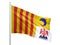 Provence-Alpes-Cote dAzur Region of France flag waving on white background, close up, isolated. 3D render