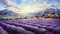 Provence Morning: A Highly Detailed Illustration Of Lavender Fields