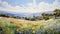 Provence Morning: Italian Countryside Painting With Yuumei-inspired Style