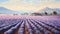 Provence Morning: Lavender Field Painting In Highly Detailed Realism