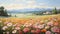 Provence Morning: A Romanticized Zinnia Field Painting