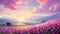 Provence Morning: A Serene Anime Art Of Pretty Purple Flowers