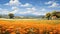 Provence Morning: A Spectacular Marigold Field Painting In The Style Of Greg Hildebrandt