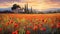 Provence Morning: Spectacular Poppy Field Painting With Golden Light