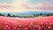 Provence Morning: A Stunning Painting Of A Pink Carnation Field