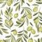 Provence olive seamless vector pattern.